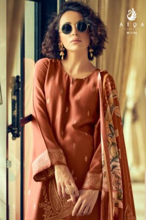 My Fashion Road Aiqa Nora Fancy Bemberg Pashmina Winter Suits | M – 1156