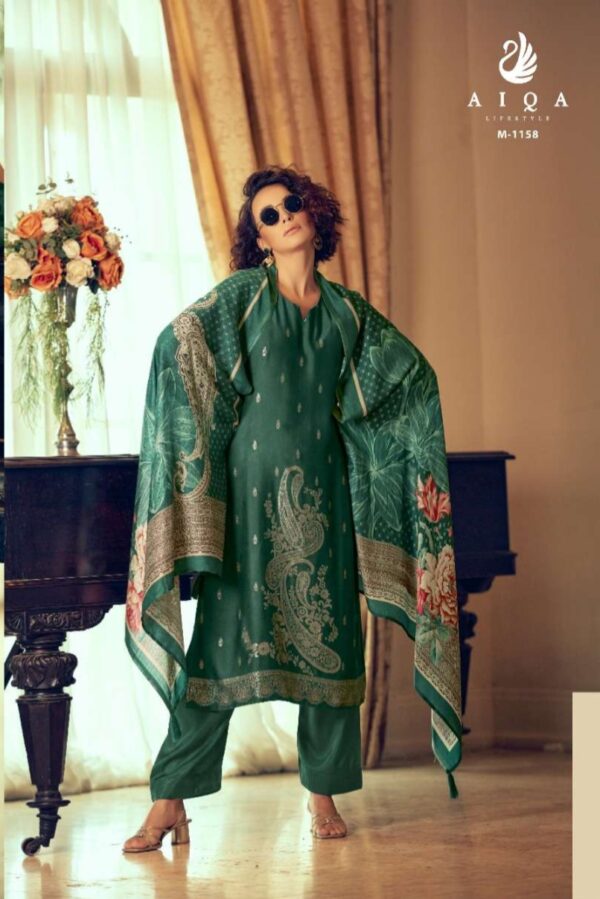 My Fashion Road Aiqa Nora Fancy Bemberg Pashmina Winter Suits | M – 1158