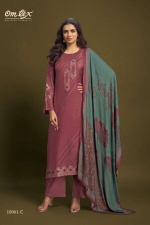 My Fashion Road Omtex Alessia Pure Pashmina Jacquard Suit | 10061 – C