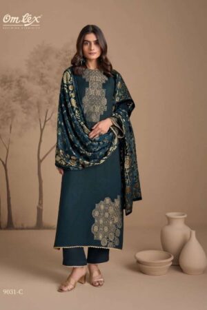 My Fashion Road Omtex Soraya Designer Pure Pashmina Jacquard Suit | 9031 – C