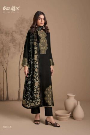 My Fashion Road Omtex Soraya Designer Pure Pashmina Jacquard Suit | 9031 – D