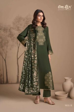 My Fashion Road Omtex Soraya Designer Pure Pashmina Jacquard Suit | 9031 – B