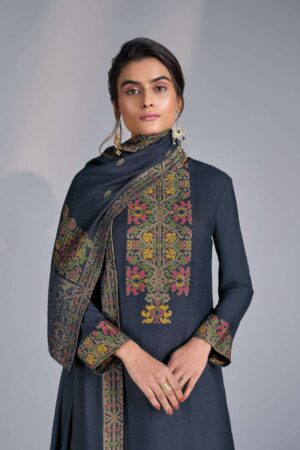 My Fashion Road Omtex Antonella Exclusive Pure Pashmina Jacquard Suit | 10021 – A