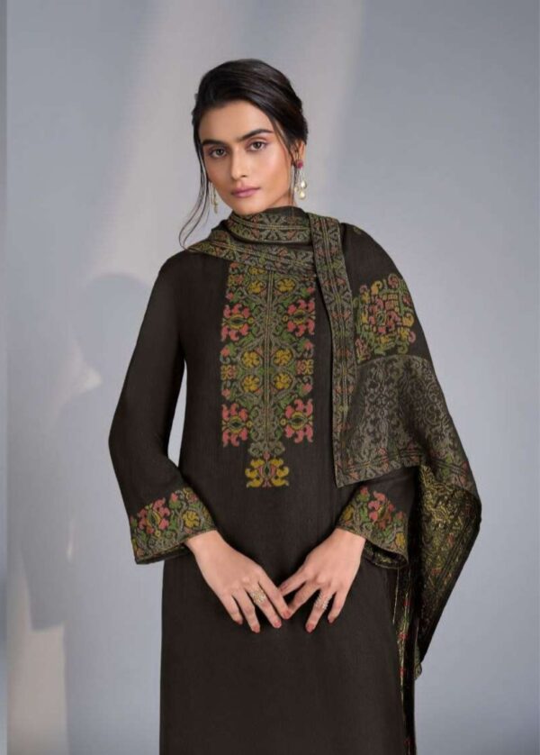 My Fashion Road Omtex Antonella Exclusive Pure Pashmina Jacquard Suit | 10021 – C
