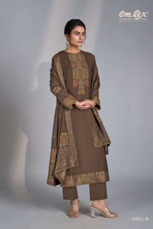My Fashion Road Omtex Antonella Exclusive Pure Pashmina Jacquard Suit | 10021 – B