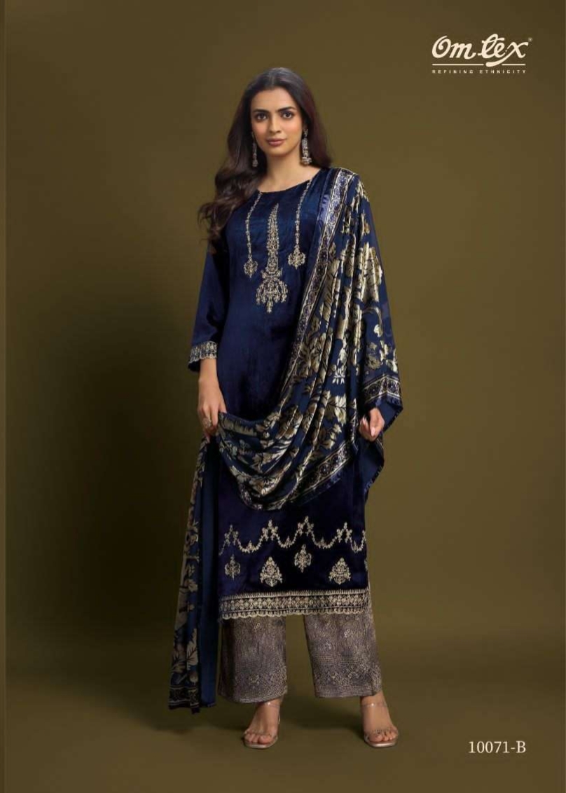 My Fashion Road Omtex Ritha Vol 37 Pure Viscose Velvet Designer Suit | 10071 – B My Fashion Road Omtex Ritha Vol 37 Pure Viscose Velvet Designer Suit | 10071 – B