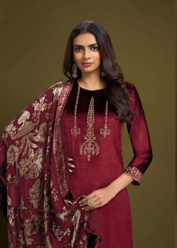 My Fashion Road Omtex Ritha Vol 37 Pure Viscose Velvet Designer Suit | 10071 – D