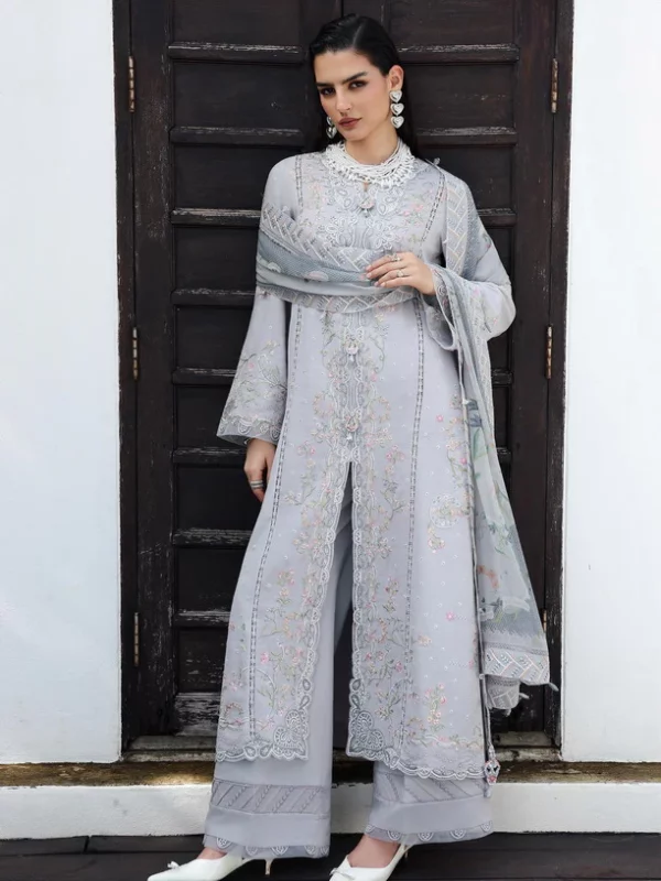 My Fashion Road Qalamkar Qline Embroidered Linen Collection 2025 || KL-02 HAZE