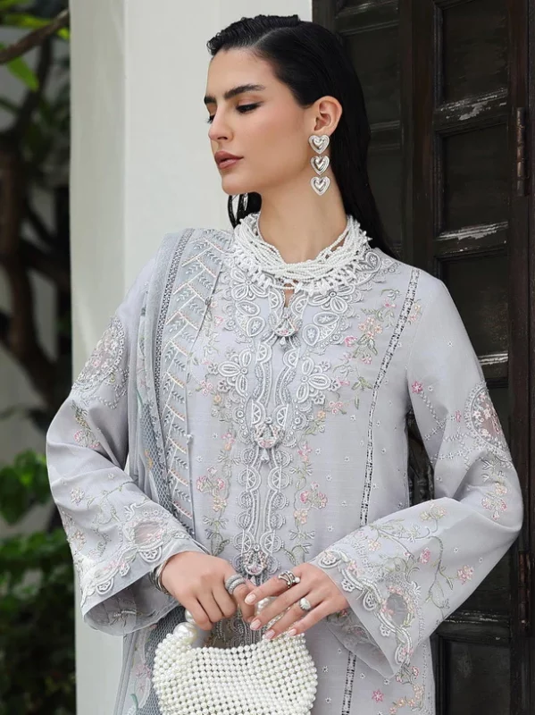 My Fashion Road Qalamkar Qline Embroidered Linen Collection 2025 || KL-02 HAZE