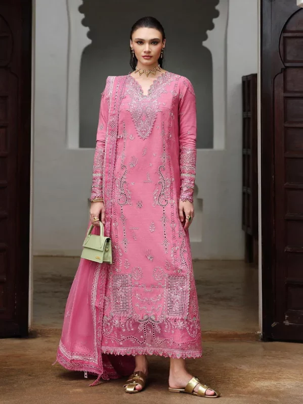 My Fashion Road Qalamkar Qline Embroidered Linen Collection 2025 || KL-04 BLOOM