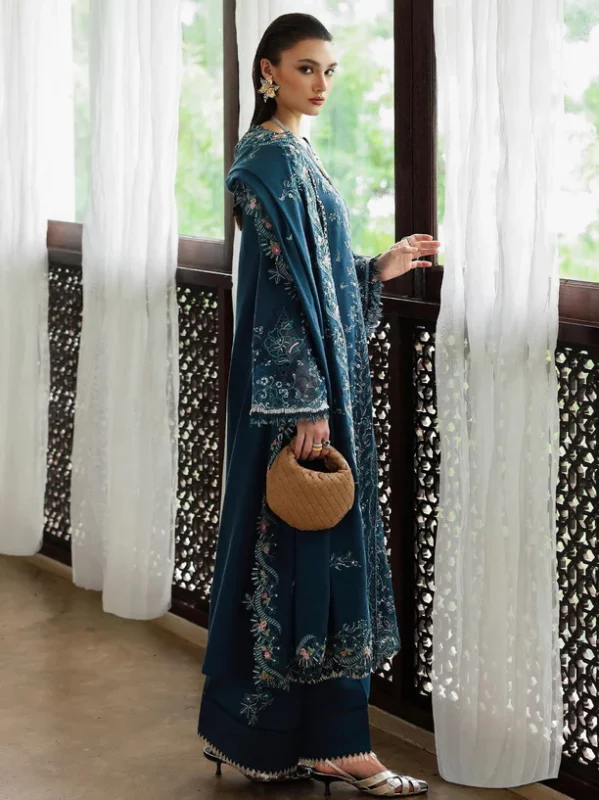 My Fashion Road Qalamkar Qline Embroidered Linen Collection 2025 || KL-05 LUSH