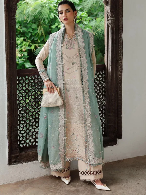 My Fashion Road Qalamkar Qline Embroidered Linen Collection 2025 || KL-07 WHISPER