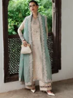 My Fashion Road Qalamkar Qline Embroidered Linen Collection 2025 || KL-07 WHISPER