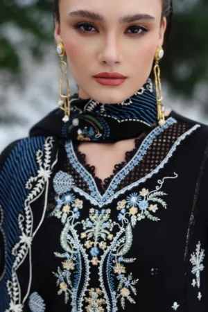 My Fashion Road Qalamkar Qline Embroidered Linen Collection 2025 || KL-09 ZYRA