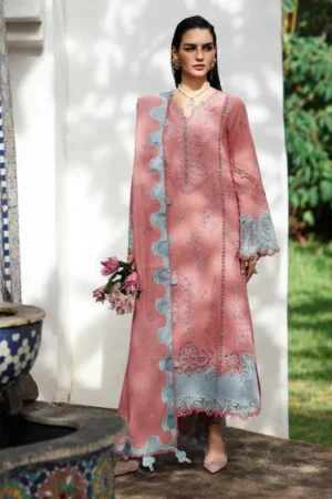 My Fashion Road Qalamkar Qline Embroidered Linen Collection 2025 || KL-10 FAYE