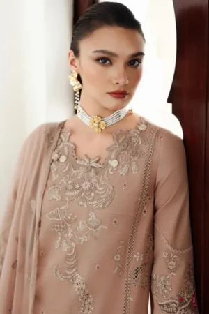 My Fashion Road Qalamkar Qline Embroidered Linen Collection 2025 || KL-14 DUSK