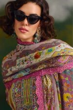 My Fashion Road Pure Pashmina Digital Print With Scalloped Resham Embroidery Suit – Kimora Kashida 9891