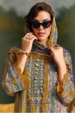 My Fashion Road Pure Pashmina Digital Print With Scalloped Resham Embroidery Suit – Kimora Kashida 9894