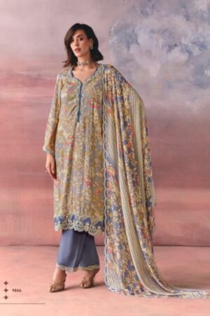 My Fashion Road Pure Pashmina Shimmer Digital Print, Resham Dori Embroidery Suit – Kimora Moonlight 9866