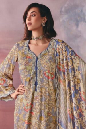 My Fashion Road Pure Pashmina Shimmer Digital Print, Resham Dori Embroidery Suit – Kimora Moonlight 9866