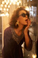 My Fashion Road Aiqa Grey And Gold Partywear Style Velvet Latest Designer Suit | A – 1704