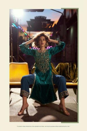 My Fashion Road Aiqa The Dance Of Love Designer Velvet Partywear Suit | A – 2301