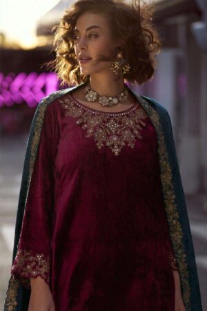 My Fashion Road Aiqa The Dance Of Love Designer Velvet Partywear Suit | A – 2303