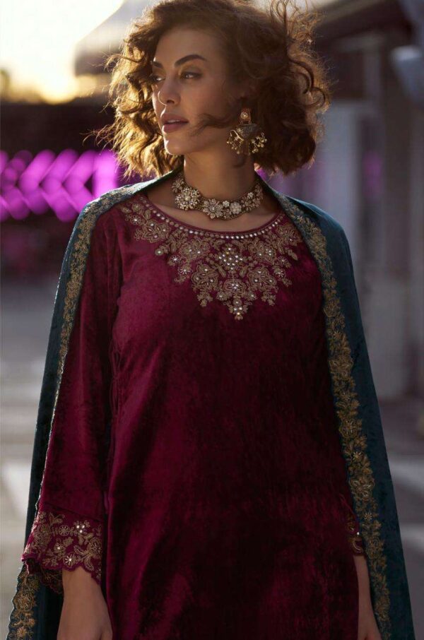My Fashion Road Aiqa The Dance Of Love Designer Velvet Partywear Suit | A – 2303