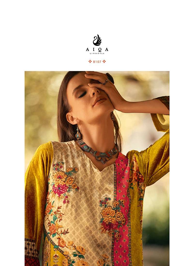 My Fashion Road Aiqa The New Vintage Digital Style Winter Wear Branded Velvet Suit | 8107