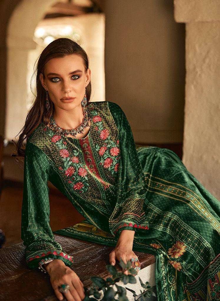 My Fashion Road Aiqa The New Vintage Digital Style Winter Wear Branded Velvet Suit | 8102