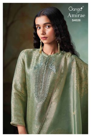 My Fashion Road Ganga Fashion Amirae Partywear Style Jacquard Silk Designer Suit | S4026 – B
