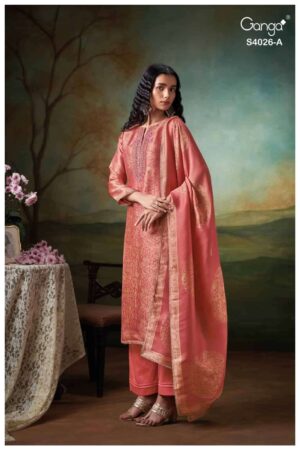 My Fashion Road Ganga Fashion Amirae Partywear Style Jacquard Silk Designer Suit | S4026 – A