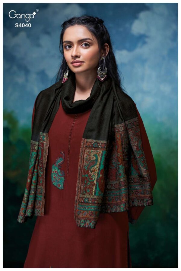 My Fashion Road Ganga Fashion Blyra Latest Designs Pure Pashmina Suits  | S4040