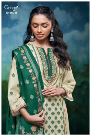 My Fashion Road Ganga Fashion Imyra Printed Pashmina Winter Suit | S4160 – B