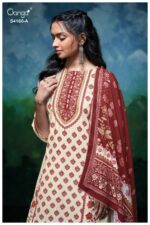 My Fashion Road Ganga Fashion Imyra Printed Pashmina Winter Suit | S4160 – A