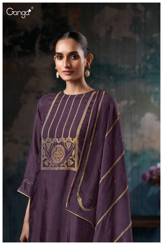 My Fashion Road Ganga Fashion Kresha Pure Bemberg Silk Premium Suit | S3765 – A