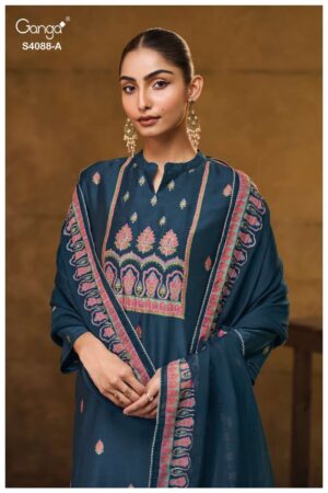 My Fashion Road Ganga Fashion Liraah Pure Russian Silk Ladies Suit | S4088 – A