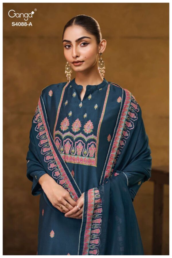 My Fashion Road Ganga Fashion Liraah Pure Russian Silk Ladies Suit | S4088 – A