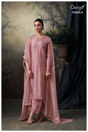 My Fashion Road Ganga Fashion Mariva Pure Bemberg Silk Suit | S3936 – A