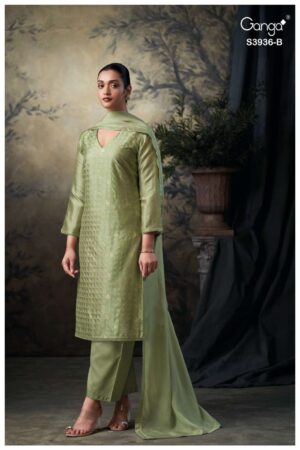 My Fashion Road Ganga Fashion Mariva Pure Bemberg Silk Suit | S3936 – B
