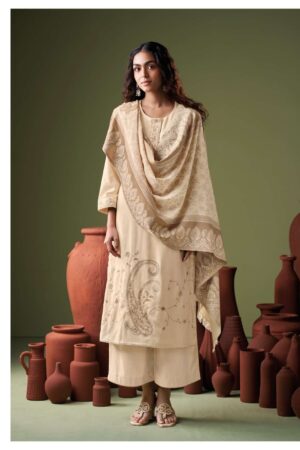 My Fashion Road Ganga Fashion Mavira Premium Pure Wool Pashmina Suit | C2310