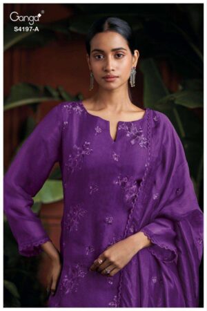 My Fashion Road Ganga Fashion Quina Exclusive Pure Bemberg Silk Ladies Suit | S4197 – A