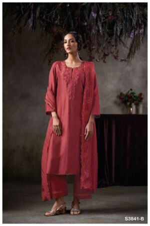 My Fashion Road Ganga Fashion Raeqah Exclusive Pure Russian Silk Suit | S3841 – B