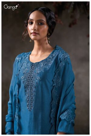 My Fashion Road Ganga Fashion Raeqah Exclusive Pure Russian Silk Suit | S3841 – A