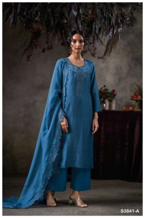 My Fashion Road Ganga Fashion Raeqah Exclusive Pure Russian Silk Suit | S3841 – A