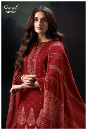 My Fashion Road Ganga Fashion Shraya Pure Pashmina Winter Wear Suit | S4295 – B