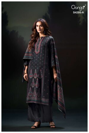 My Fashion Road Ganga Fashion Shraya Pure Pashmina Winter Wear Suit | S4295 – A