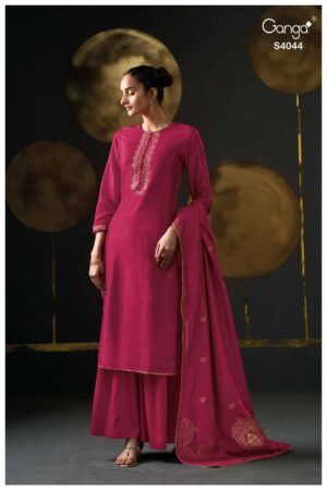 My Fashion Road Ganga Fashion Zarqa Pure Bemberg Russian Silk Premium Deigns Suits | S4044