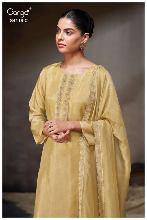 My Fashion Road Ganga Fashion Ziyaara Pure Bemberg Designer Suit | S4118 – C
