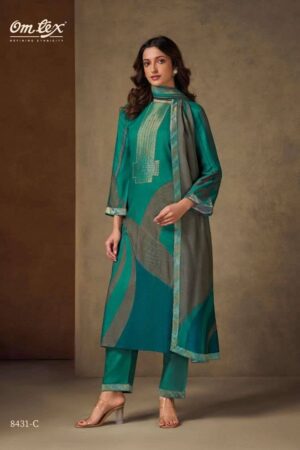 My Fashion Road Omtex Nazrana Digital Printed Pashmina Jacquard Suit | 8431 – C